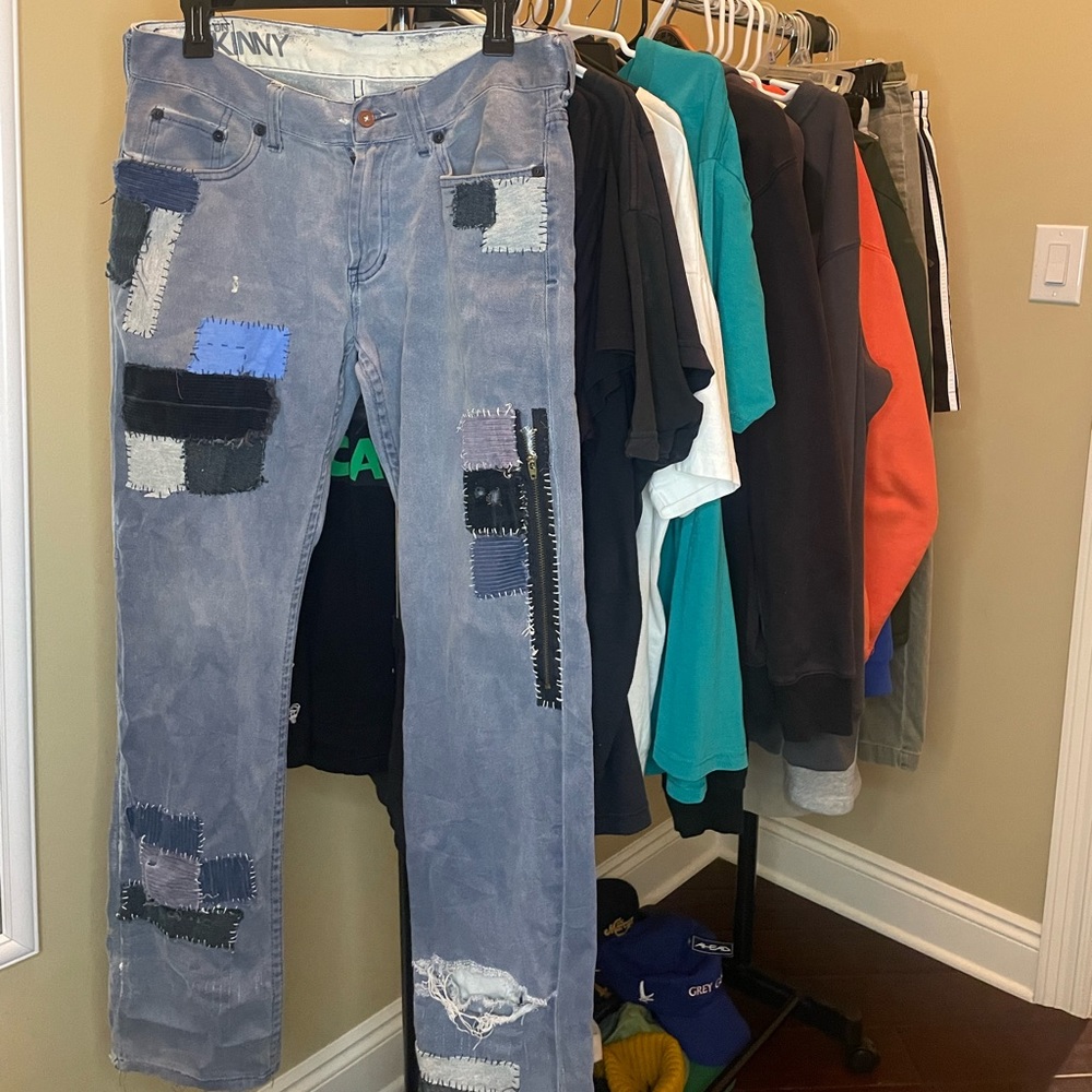 Stitched skinny jeans men’s